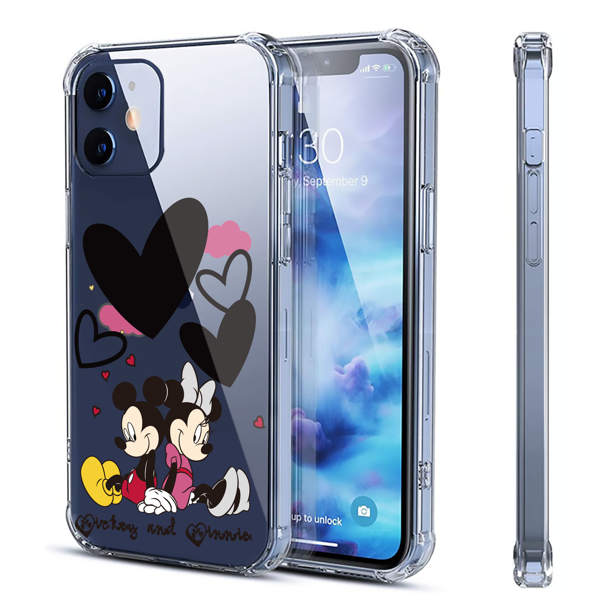 （画像用） ミッキーマウス Mickey Mouse 【iPhone 12シリーズ対応】透明スマホケース（クリアソフトケース）